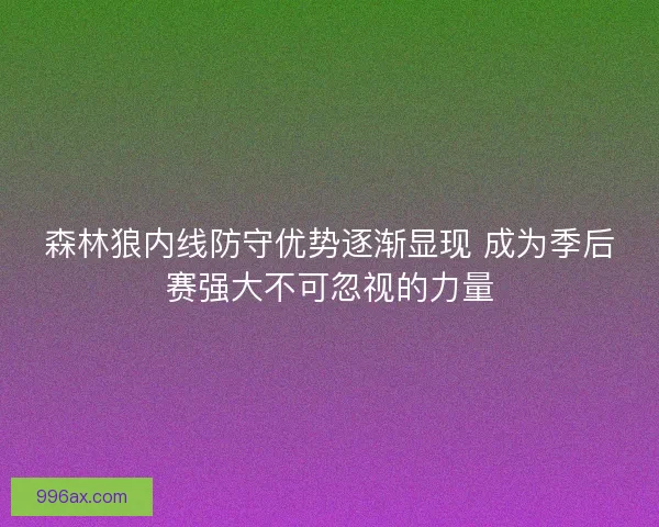 森林狼内线防守优势逐渐显现 成为季后赛强大不可忽视的力量